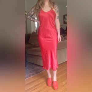 Midi slip dress size medium pink